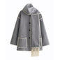 Women's French Fashion Single-breasted Tassel Scarf Stitching Coats