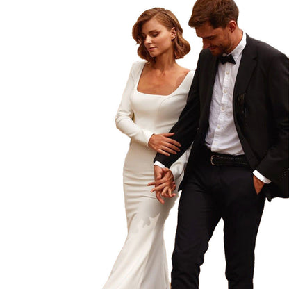 Light Dress Simple Graceful Bride Fishtail Wedding Dresses
