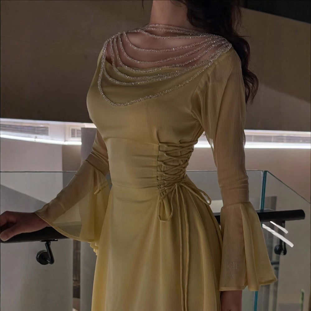 Women's Innovative Sexy Bead Necklace Dress Dresses