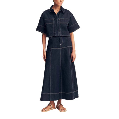 Women's Summer Casual Pocket Sleeve Shirt Split Suits