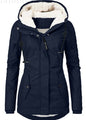 Women's Common Style Hooded Long-sleeved Zipper Pocket Coats