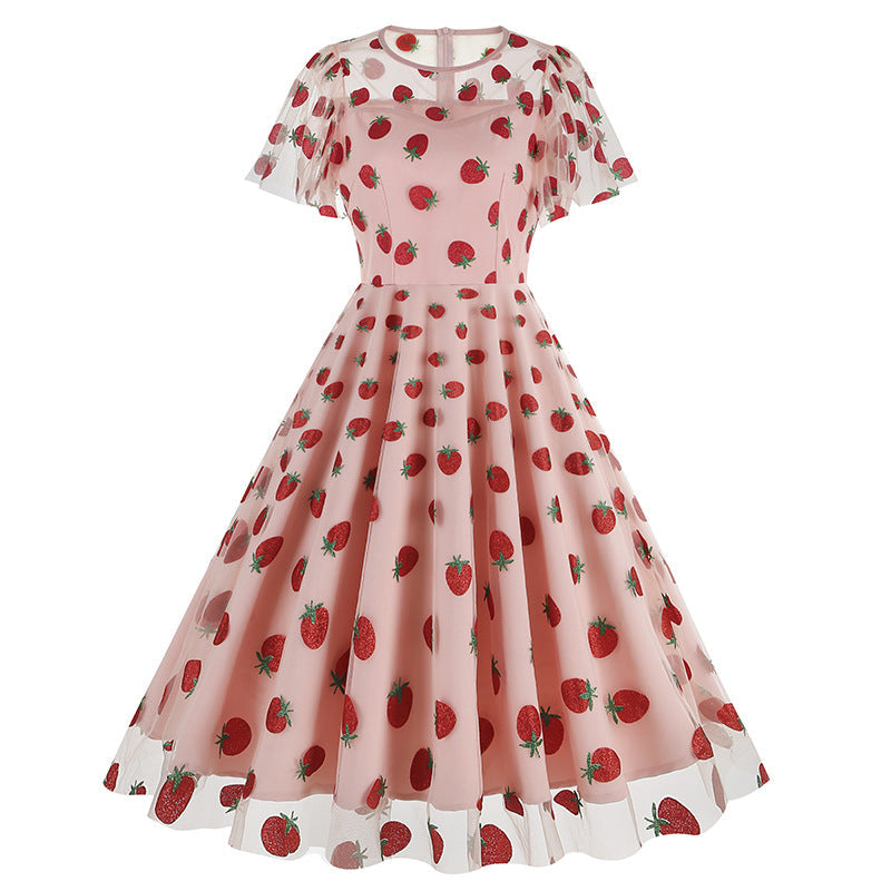 Women's Mesh Heart-shaped Valentine's Day Waist Dress Dresses