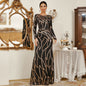 Women's Temperament Long Sleeve Round Neck Sexy Sequined Dresses