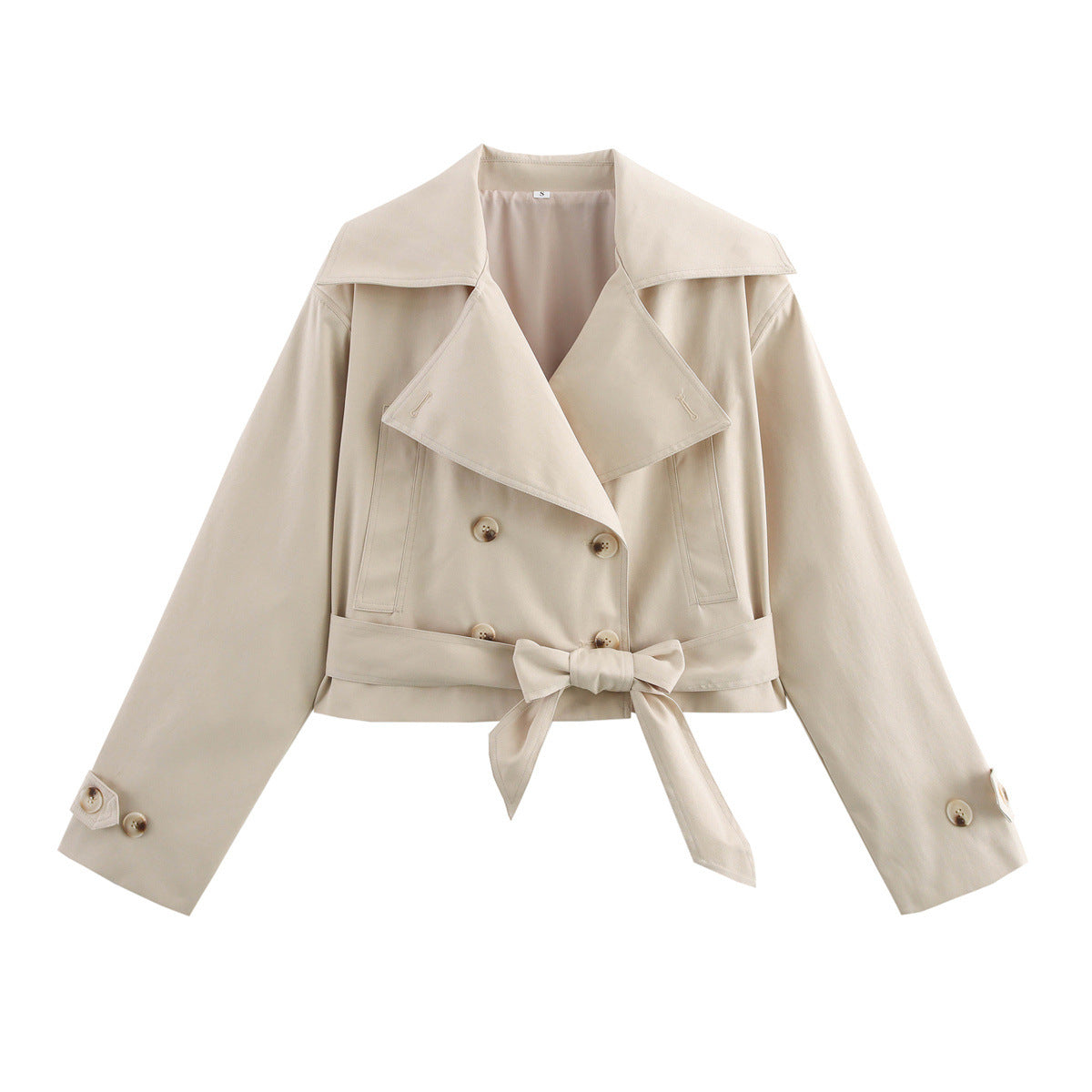 Spring Double Breasted Series Waistband Trench Coats