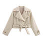 Spring Double Breasted Series Waistband Trench Coats