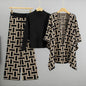 Women's High-grade Elegant Shawl Fashionable Jacquard Three-piece Sweaters