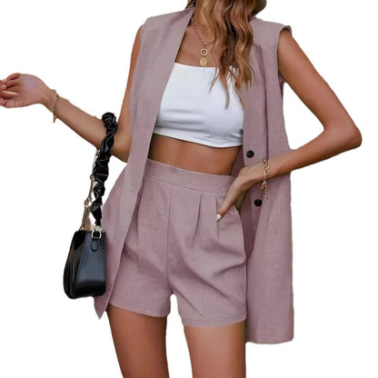 Women's Solid Color Elegant Two-piece Single-breasted High Suits