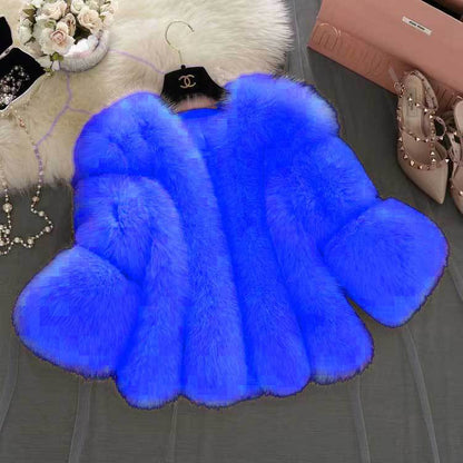 Women's Fur Stitching Integrated Warm Fox Coats