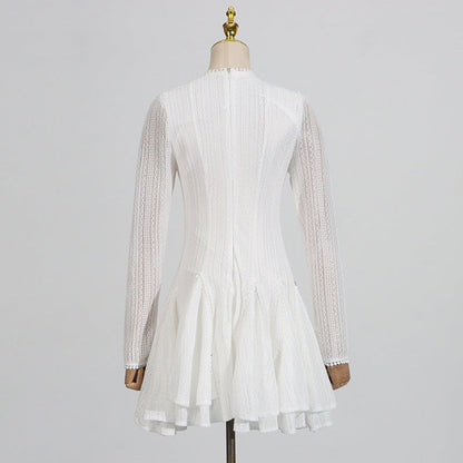 Women's Dress Autumn High-grade Round Neck Waist Dresses