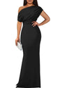 Sleeveless Cold-shoulder High Sense Skinny Long Dresses