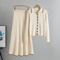 Women's Two-piece Set Knitted Collar Slim Korean Suits