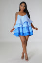 Women's Braces Ruffled Tiered Dress Sexy Suspenders Dresses