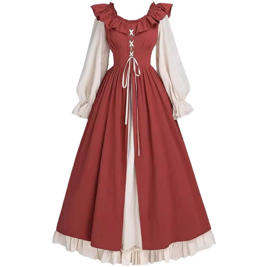 Women's Renaissance Dress Medieval Fairy Long Sleeve Dresses