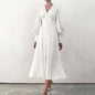 Women's Sleeve Elegant Slim Satin Court Waist Dresses