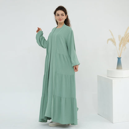 Turkish Solid Color Robe Dress Two-piece Dresses