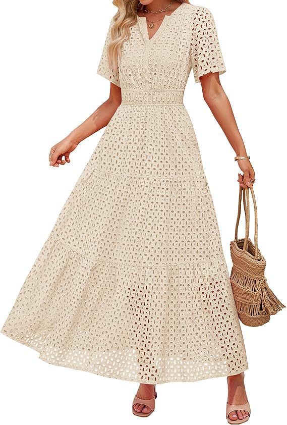 Women's A- Line Hollow Lace Cake Dress Dresses