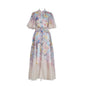 Women's Design Short-sleeved Long Dress Printed For Dresses