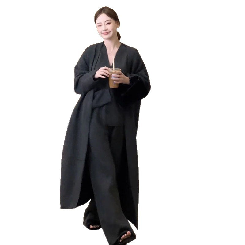 Women's Mid-length Lazy High-grade Knitting Three-piece Thick Suits