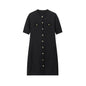Women's Summer Fashion Round Neck Single-breasted Sleeve Dresses