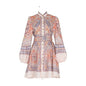 Design High Version Single-breasted Stand-up Collar Puff Sleeve Dresses