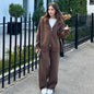 Women's Autumn Polo Collar Solid Color Thick Suits