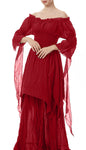 Medieval Halloween Revival Dress Tied Waist Dresses