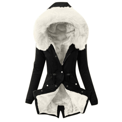 Women's Cotton Padded Parka Thick Warm Fur Coats