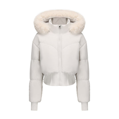 Women's Big Fur Collar Hooded Cotton Thickened Coats