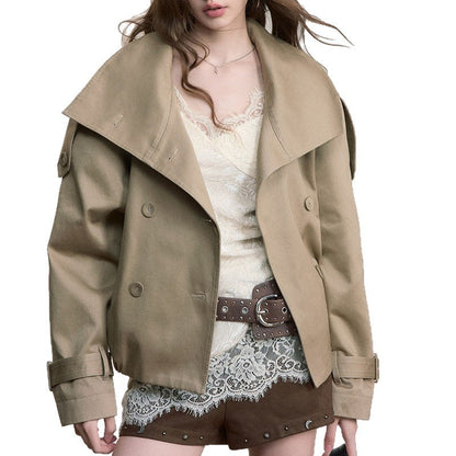 Women's French Style Temperament Solid Color Trench Coats