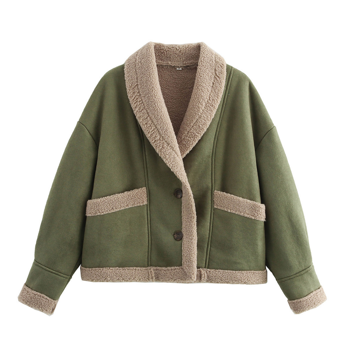 Women's American Retro Woolen Lapel Loose Fur Coats