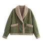 Women's American Retro Woolen Lapel Loose Fur Coats