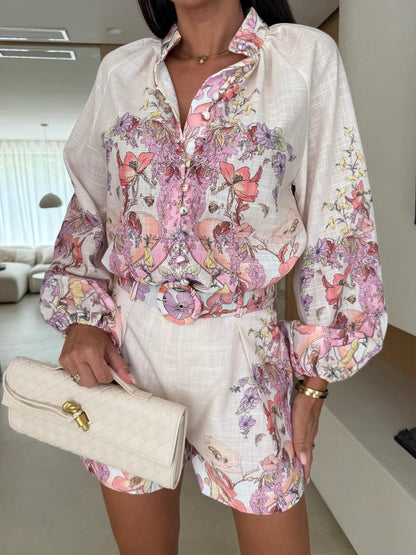 Waist Fashion Shirt Linen Leisure Elegant Suits