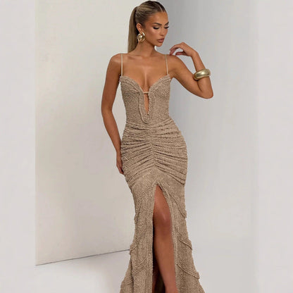 Women's Dress For Pure Color Split Sexy Dresses