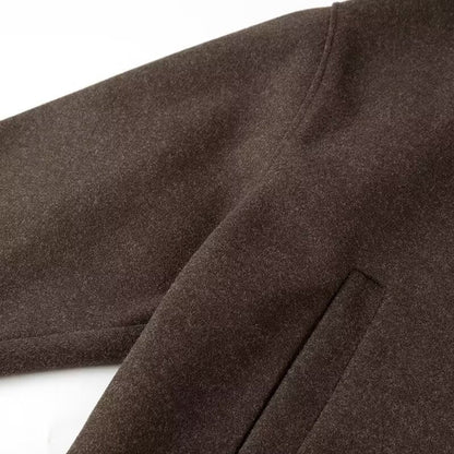 Women's Street Fashion Casual Long Sleeve Woolen Coats