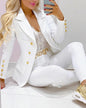 Women's Color Small High Waist Trousers Casual Suits