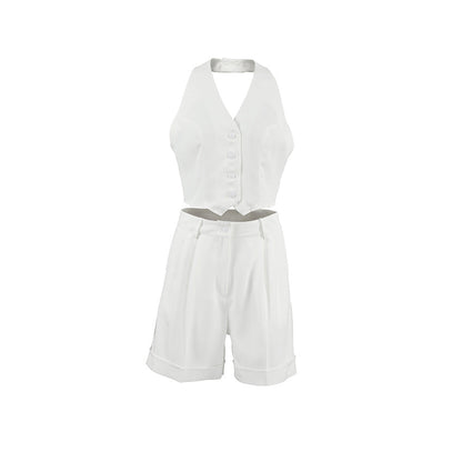 Women's Summer Commuting Fashion Backless Halter Simple Suits