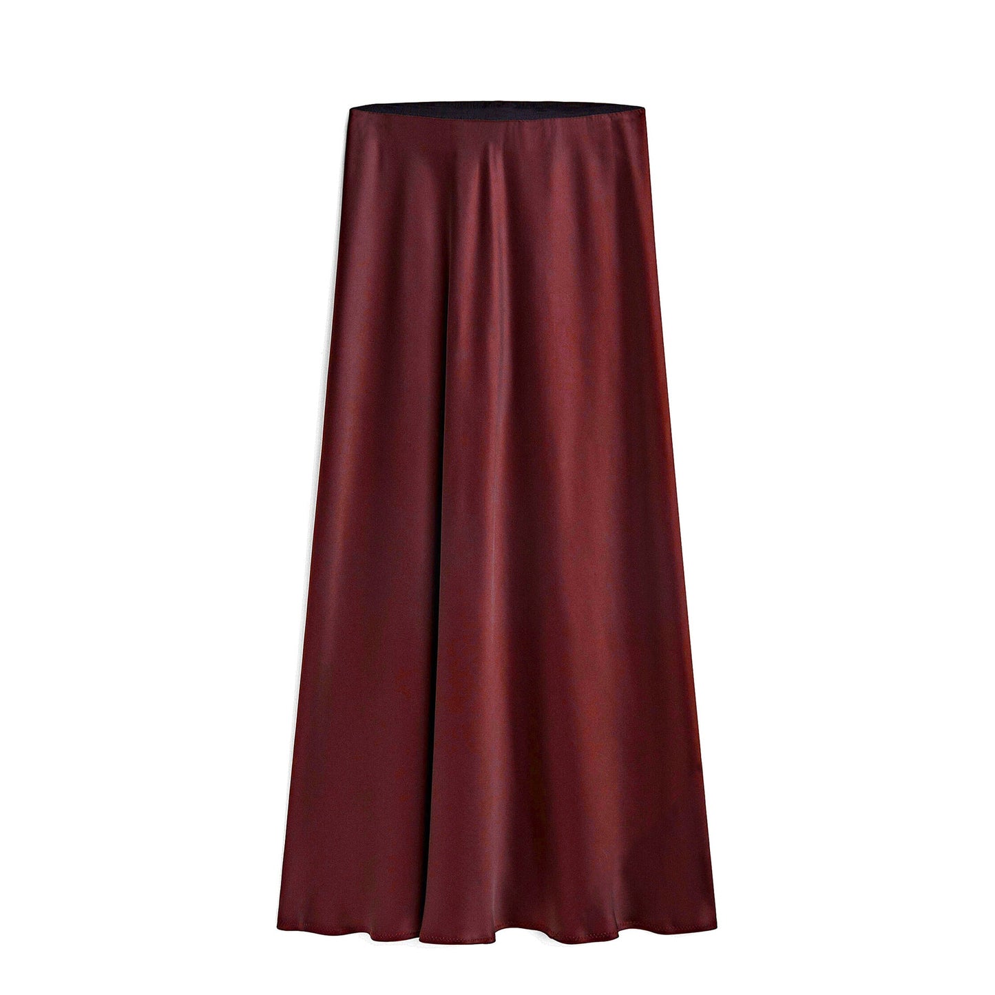 Women's Acetate Satin High Waist Elastic Quality Skirts