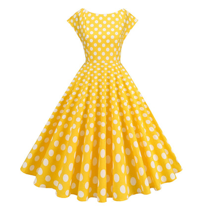 Classic British Plaid Backless Sexy Waist Retro Elegant Big Dresses