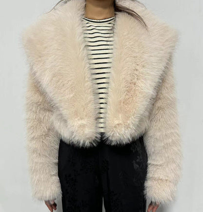 Women's Imitation Fur Fashionable Long Sleeve Coats
