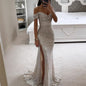 Women's Party Sequins Split Dress Casual Fashion Dresses