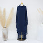 Solid Color Front Rear Chiffon Big Dresses