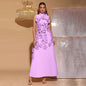 Women's Line Long Summer Patchwork Stand-up Collar Dresses