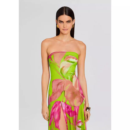 Women's Summer Fashion Printed Sexy Vacation Style Slim Dresses