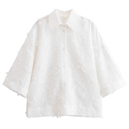 Women's Attractive Temperamental Tassels Feather Shirt Suits