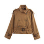 Women's Lapel With Belt Ornament Trench Coats