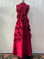 Women's Long Dress Stitching Three-dimensional Flower High Waist Design Dresses
