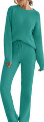 Women's Round Neck Long Sleeve Trousers Thick Suits