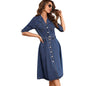 Women's Tight Waist Fit Slimming Sleeve Dress Dresses