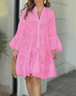 Solid Color Loose Embroidered Cutout Lace Dresses