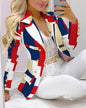 Fashion Printed Long Sleeve Casual Small Suits